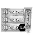 Marvis Whitening Mint toothpaste 3 85 ml whitening toothpaste promotes natural tooth whitening toothpaste removed plaque & gives long -lasting freshness 3 x 85 ml - Buy Online on GoSupps.com