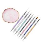 8-Piece Nail Art Brush and Dotting Tool Set | Resin Palette, Gel Design, Painting Brush | Multi-colored - Buy Online on GoSupps.com