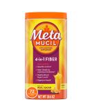 Metamucil Orange Smooth Fiber Supplement Powder - 1.9lb (72 Servings), Coarse Texture | Real Sugar, 4-in-1 Psyllium Drink - Buy Online on GoSupps.com