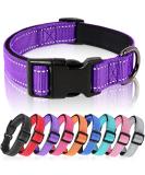Heele Reflective Dog Collar - Soft Neoprene Padded Nylon for Small to Large Dogs - Purple - Longitudinal 40-66 cm (1 Pack) - Buy Online on GoSupps.com
