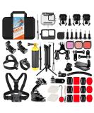 HONGDAK 63-in-1 Action Camera Accessories Kit for GoPro Hero 11/10/9 Black - Waterproof Housing, Silicone Case, Arm Strap, Mounts & More - Buy Online on GoSupps.com