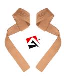 AQF Not Padded Train Aid | Strength Training Lifting Straps for Bodybuilding & Powerlifting | Brown Leather Wristwear for Fitness & Cross Training - Buy Online on GoSupps.com