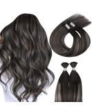Moresoo Balayage I Tip Hair Extensions #1B Natural Black to Silver Ombre - 50s/40g - Seidig Smooth for Thin Hair - 45 cm - Buy Online on GoSupps.com