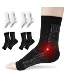 ACWOO Plantar Fasciitis Socks 4 Pairs - Ankle Compression Socks for Pain Relief - Breathable Wide Calf Support Brace - L/XL Black+White - Buy Online on GoSupps.com