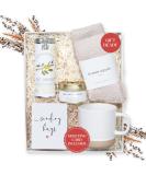 UnboxMe Tea Gift Box with Self Care Gifts for Women, Get Well Soon Care Package with White Lemon Ginger Tea, Fuzzy Socks, Ceramic Mug, Sea Salt + Sage Candle, Sending Hugs Greeting Card, 1 Tea Set "Sending Hugs" Greeting Card - Buy Online on GoSupps.com