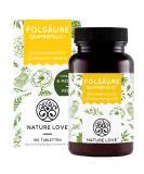 Nature Love Folic Acid Quatrefolic - 180 Tablets (400mcg) | Vegan High Dose Lab Tested - Support for Pregnancy & Conception - Made in Germany - Buy Online on GoSupps.com