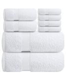 Infinitee Xclusives Premium White Bath Towel Set - 8 Piece 100% Cotton Towel Set - Buy Online on GoSupps.com