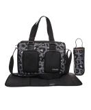 My Babiie Deluxe Changing Bag - Black Leopard | Padded Mat, Insulated Bottle Warmer, Messenger Travel Bag | Adjustable Straps & Extra Pockets - Buy Online on GoSupps.com
