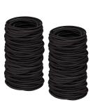 100 pcs Black Elastic Hair Ties - No Metal Bands for Women, Girls, Men - Thick, Heavy, Curly Hair - 4mm - Buy Online on GoSupps.com