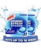 Harpic Hygienic Fresh Sticker Adhesive Toilet Block Blue - Marine 2 Packs of 4 stickers. Toilet Freshener No Plastic Applicator. 4 count (Pack of 2) - Buy Online on GoSupps.com
