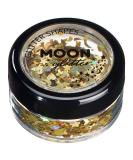 Moon Glitter Holographic Gold Glitter Shapes - 3g - For Face Body Nails Hair Lips - Buy Online on GoSupps.com