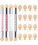 4 Pieces Nail Art Ombre Sponge Brush Set with 16 Replacement Heads - Pink White Gradient Tool for Manicure - Buy Online on GoSupps.com
