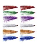 Wifreo Holo Mylar Flash Sliding Tube Bucktail Teasers - Pack of 12, 3.35 Length, Assorted Colors - Buy Online on GoSupps.com