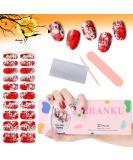 EBANKU Halloween Gel Nail Polish Strips - 20 Full Wraps Stickers with Skull Blood Design, Nail File and Stick - Buy Online on GoSupps.com