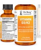 Dr. Berg Vitamin D3 K2 Zinc MCT Oil Liquid Supplement | Bone Teeth Strength Mood Immune Heart Health | 1 fl oz - Buy Online on GoSupps.com