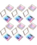 12 Pieces 3D False Eyelashes Packaging Boxes - Rhinestones Square Lash Cases | Glitter Paper & Clear Tray for Eyelash Care - Holographic Design - Buy Online on GoSupps.com