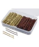 Brown & Blonde Hair Pins Set - 100 Pcs Bobby Pins & 120 Hair Bands for Bun Hairstyles - Buy Online on GoSupps.com