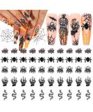 WOKOTO 50pcs 3D Black Metal Nail Charms - Halloween Acrylic Nails Jewelry Spider Snake & Skull Designs for Women & Girls - Nail Art Accessories Kit - Buy Online on GoSupps.com