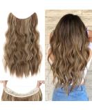 Silk-Co Hair Extensions 40cm - Long Corrugated Synthetic Hair with Clips & Wire - Adjustable Light Brown & Blonde for Women - Buy Online on GoSupps.com