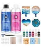 Teexpert Epoxy Resin Kit for Beginners - 16 FL.OZ | Coaster Molds, Silicone Molds, Pigments, Mica Powder, Foil Flakes, Crystal Clear Art Resin - DIY Resin Coasters Casting & Coating - Buy Online on GoSupps.com