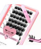 PRO Lash Clusters 72 Pcs 3D Effect DIY Lash Extension 8-16mm Volume Wispy Lashes - Adore 3D Fluffy D-8-16 Mix - Buy Online on GoSupps.com