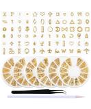 Buy SILPECWEE 3D Gold Nail Charms - Hollow Metal Star Moon Heart & Beach Nail Studs for Acrylic Nail Art | International Shipping - Buy Online on GoSupps.com