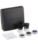 Celestron PowerSeeker Telescope Accessory Kit - 2x 1.25 Kellner Eyepieces, 3 Colored Filters, Cleaning Cloth - Beginner Telescope Eyepiece Kit - Buy Online on GoSupps.com
