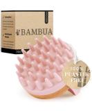 Premium Bambua Scalp Massage Brush - Anti-Dandruff Head Massager with E-Book for Healthy Scalp - Pink | International Shipping - Buy Online on GoSupps.com