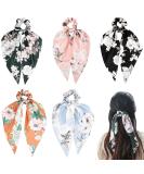 5pcs Chiffon Bowknot Hair Accessories | Vintage Hair Scarves & Ponytail Holders for Women & Girls | 2-in-1 Scrunchy Ties - Buy Online on GoSupps.com