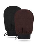 2-Piece Kese Peeling Gloves for Exfoliation | Body Hammam Gloves for Ingrown Hair & Skin Dandruff Removal (Black/Brown) - Buy Online on GoSupps.com