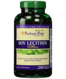 Puritan's Pride Soy Lecithin 1200mg 250 Count - Natural Source of Phospholipids - Buy Online on GoSupps.com