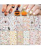 Whaline Autumn & Halloween Nail Art Stickers - 12 Sheets, Fall Leaves, Pumpkin, Bat, Ghost Patterns, Self-Adhesive Nail Decoration for Women, Girls - Perfect for Autumn Halloween Party Favors and DIY Nails - Buy Online on GoSupps.com