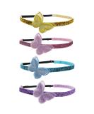 FROG SAC Set of 4 Butterfly Headbands for Girls - Non-Slip Glitter Headband Pack - Adjustable Thin Fashion Hairbands in Pink Gold Blue Purple - Cute Hair Accessories for Kids - Buy Online on GoSupps.com
