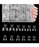 600 Pcs Oval False Nail Tips - 12 Sizes Short Transparent French Half Cover for DIY Nail Art Studios - Buy Online on GoSupps.com