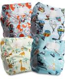 Littles and Bloomz FLV2-0402 Reusable Cloth Diaper Pack - 4 Standard Velcro Diapers for Eco-Friendly Parenting - Buy Online on GoSupps.com