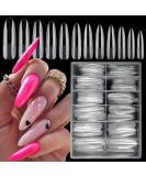 Buy LoveOurHome 240pc XXL Almond Gel x Nail Tips - Extra Long Clear Stiletto & Oval Fake Nails - 12 Sizes Full Cover Artificial Nails for Extensions & Press-On Styles - International Shipping Available - Buy Online on GoSupps.com