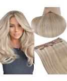 Runature Real Hair Extensions Clip-In Ash Blonde & Platinum Blonde - Seamless Remy Hair 35cm (14 inch) 50g 3 Pieces #18P60 - Buy Online on GoSupps.com