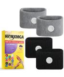 Motion Sickness Bands/Acupressure Nausea Wristband - Natural Relief for Morning Sickness, Dizziness, Anxiety - 2 Pair Black+Grey - Ideal for Car, Sea, Flying Travel - Buy Online on GoSupps.com