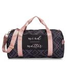 Women's Gym Bag with Shoe Compartment & Wet Pocket | Durable Lightweight Duffle Bag with Motivational Quote | Perfect for Exercise & Overnight Trips | Rose/Black Diamond Design - Buy Online on GoSupps.com