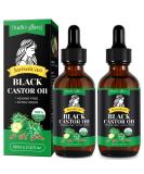 Organic Cold Pressed Castor Oil 2 Pack | 100% Pure Jamaican Black Oil for Hair Growth Eyelashes & Skin - 120ml Glass Bottles - Buy Online on GoSupps.com