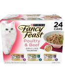 Purina Fancy Feast Gravy Wet Cat Food Variety Pack - Poultry & Beef Grilled Collection | 24 x 3oz Cans - Buy Online on GoSupps.com