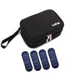 Apollo Walker Insulin Cooler Travel Case - Diabetic Organizer for Insulin Pens, Glucose Meter & Testing Kit - Includes 4 Ice Packs - Black Two Section - Buy Online on GoSupps.com