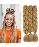Wowcfyyds 3 Packs Kanecalon Jumbo Braids Ombre Hair Extensions - 24 Synthetic Box Braid - Strawberry Blonde - Buy Online on GoSupps.com