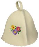 GMMH felt cap sauna hat hat cap white with embroidery sauna hat for sauna felt hat 5177-1127 - Buy Online on GoSupps.com