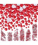 1728 Pieces Nail Crystals Nail Jewels Red Rhinestones Round Beads Flatback Glass Charms Gems Stones with 6 Sizes Diamonds for Nails Decoration Clothes Shoes Phone Case - Mixed SS4 5 6 8 10 12 big red - Buy Online on GoSupps.com