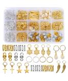 Nafaboig 200PCS Hair Beads & Jewelry for Women Braids | Dreadlocks Accessories - Gold Silver Clips, Cuffs, Shells, Rings - Hair Braiding & Beard Decoration - Buy Online on GoSupps.com