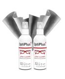 OptiPlus Lens Cleaning Spray & Premium Microfiber Cloth | Streak-Free Cleaner for Glasses Screens & More - 4oz - Buy Online on GoSupps.com
