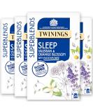 Twinings Superblends Sleep Tea - Valerian Root & Orange Blossom Herbal Tea Infusion with Passionflower & Lavender - Sleep Tea 80 Biodegradable Tea Bags Sleep Valerian - Buy Online on GoSupps.com