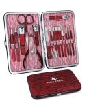 Professional 16-Piece Manicure Set - Stainless Steel Nail Clippers & Pedicure Tools for Women in Ruby Red - Ideal for Travel or Home Grooming - Buy Online on GoSupps.com