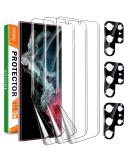 Imbzbk for Samsung Galaxy S22 Ultra 5G protective film 3 piece of flexibility TPU film with 3 pieces of camera protection for armored glass compatible with a cell phone case support fingerprint - Buy Online on GoSupps.com